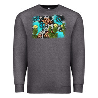Charcoal Heather cactus gemstone background Premium Sweatshirt - AdoDesignShop