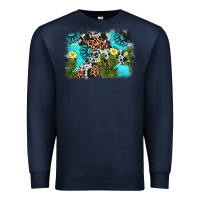 Navy cactus gemstone background Premium Sweatshirt - AdoDesignShop