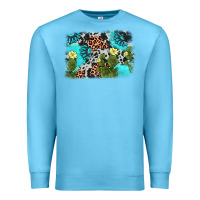 Ocean Blue cactus gemstone background Premium Sweatshirt - AdoDesignShop