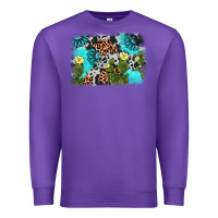 Purple cactus gemstone background Premium Sweatshirt - AdoDesignShop