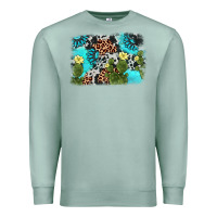Seafoam cactus gemstone background Premium Sweatshirt - AdoDesignShop
