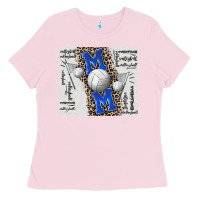 Bubblegum Pink volleyball mom blue mother's day Ladies Tee - CowGirlArtShop