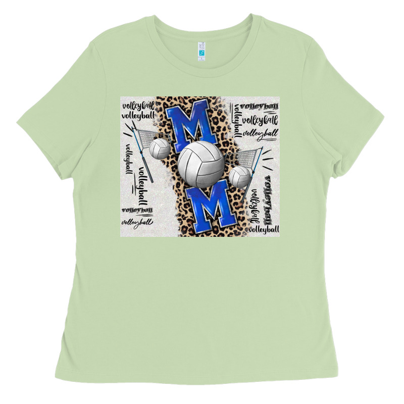 Volleyball Mom Blue Mother's Day Ladies Tee by CowGirlArtShop | Teevron