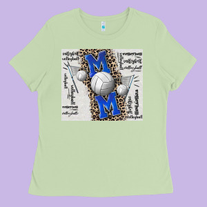 Volleyball Mom Blue Mother's Day Ladies Tee Designed By Cowgirlartshop