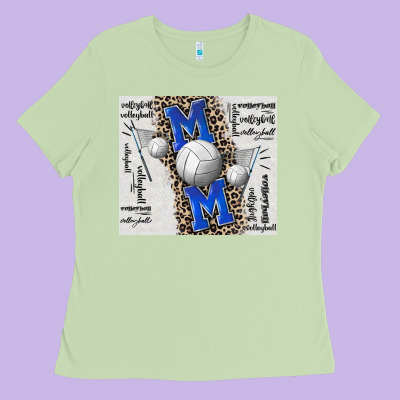 Volleyball Mom Blue Mother's Day Ladies Tee Designed By Cowgirlartshop