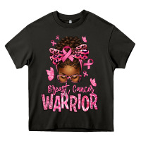 Asphalt brest cancer warrior afro messy bun Heavy Core Tee - texasbilliewilder