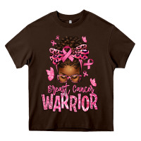Chocolate Brown brest cancer warrior afro messy bun Heavy Core Tee - texasbilliewilder