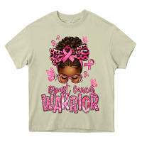 Mossy brest cancer warrior afro messy bun Heavy Core Tee - texasbilliewilder