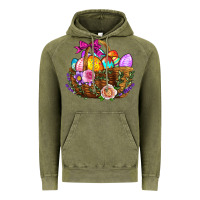 Vintage Olive Easter Eggs Hamper Vintage Hoodie - BundleAndBundleShop