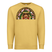 Antique Gold reindeer rainbow christmas Premium Sweatshirt - AdoDesignShop
