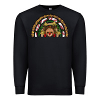 Black reindeer rainbow christmas Premium Sweatshirt - AdoDesignShop