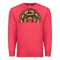 Cardinal reindeer rainbow christmas Premium Sweatshirt - AdoDesignShop