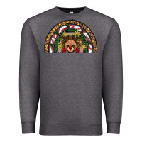 Charcoal Heather reindeer rainbow christmas Premium Sweatshirt - AdoDesignShop