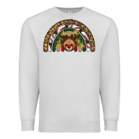 Dove Grey reindeer rainbow christmas Premium Sweatshirt - AdoDesignShop