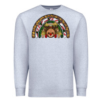 Heather Grey reindeer rainbow christmas Premium Sweatshirt - AdoDesignShop