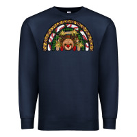 Navy reindeer rainbow christmas Premium Sweatshirt - AdoDesignShop