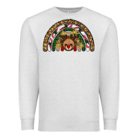 Oatmeal Heather reindeer rainbow christmas Premium Sweatshirt - AdoDesignShop