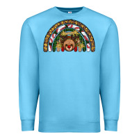 Ocean Blue reindeer rainbow christmas Premium Sweatshirt - AdoDesignShop