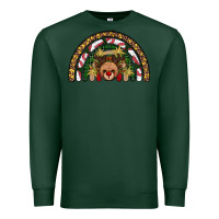 Sports Green reindeer rainbow christmas Premium Sweatshirt - AdoDesignShop
