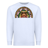White reindeer rainbow christmas Premium Sweatshirt - AdoDesignShop