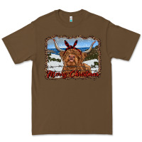 Cacao merry christmas highland cow with farm Premium Tee - RanaPortraitStore