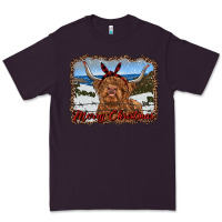 Plum merry christmas highland cow with farm Premium Tee - RanaPortraitStore