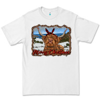 White merry christmas highland cow with farm Premium Tee - RanaPortraitStore