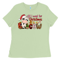 Matcha all want for christmas is a cow Ladies Tee - CowGirlArtShop