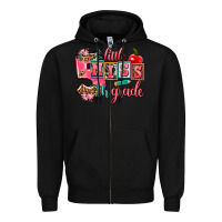 Black little miss 5 th grade Zipper Hoodie - AdoDesignShop
