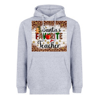 Heather Grey santa's favorite teacher Heavyweight Hoodie - AdoDesignShop