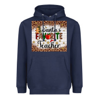Navy santa's favorite teacher Heavyweight Hoodie - AdoDesignShop