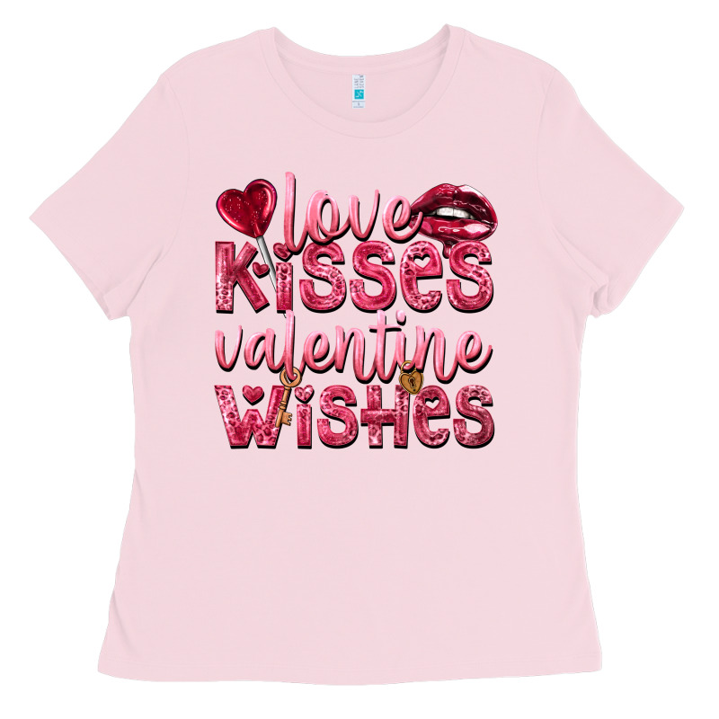 Love Kisses Valentine Wishes Valentine's Day Ladies Tee by HowdyJamesFarm | Teevron