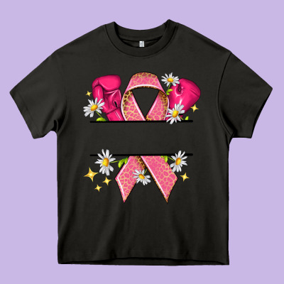 Personalized Breast Cancer Ribbon Heavy Core Tee Designed By Nancycooperartshop