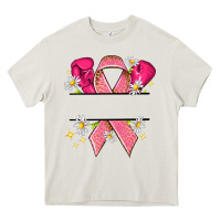 Cream Personalized Breast Cancer ribbon Heavy Core Tee - NancyCooperArtShop