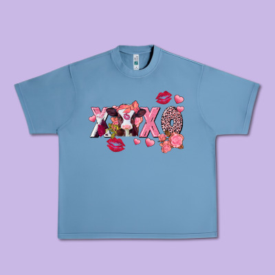 Xoxo Baby Cow Valentine's Day Urban Heavy Tee Designed By Fadigitalartstudio