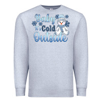 Heather Grey baby it's cold outside Premium Sweatshirt - AdoDesignShop