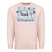 Pale Pink baby it's cold outside Premium Sweatshirt - AdoDesignShop