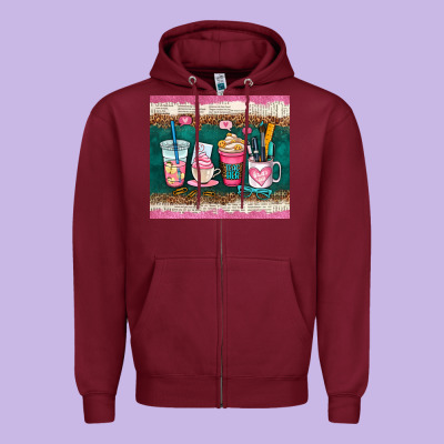 Teacher Coffee Cups Zipper Hoodie Designed By Adodesignshop