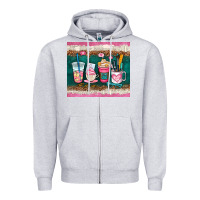 Heather Grey teacher coffee cups Zipper Hoodie - AdoDesignShop
