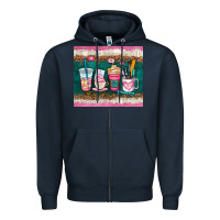 Navy teacher coffee cups Zipper Hoodie - AdoDesignShop