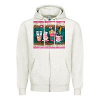 Oatmeal Heather teacher coffee cups Zipper Hoodie - AdoDesignShop