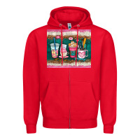 Red teacher coffee cups Zipper Hoodie - AdoDesignShop