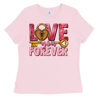 Bubblegum Pink Love you forever Valentine's Day Ladies Tee - HowdyJamesFarm