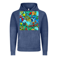 Vintage Denim boy child coffee cup and teddy bear with thunderbolts and camouflage s Vintage Hoodie - BundleAndBundleShop