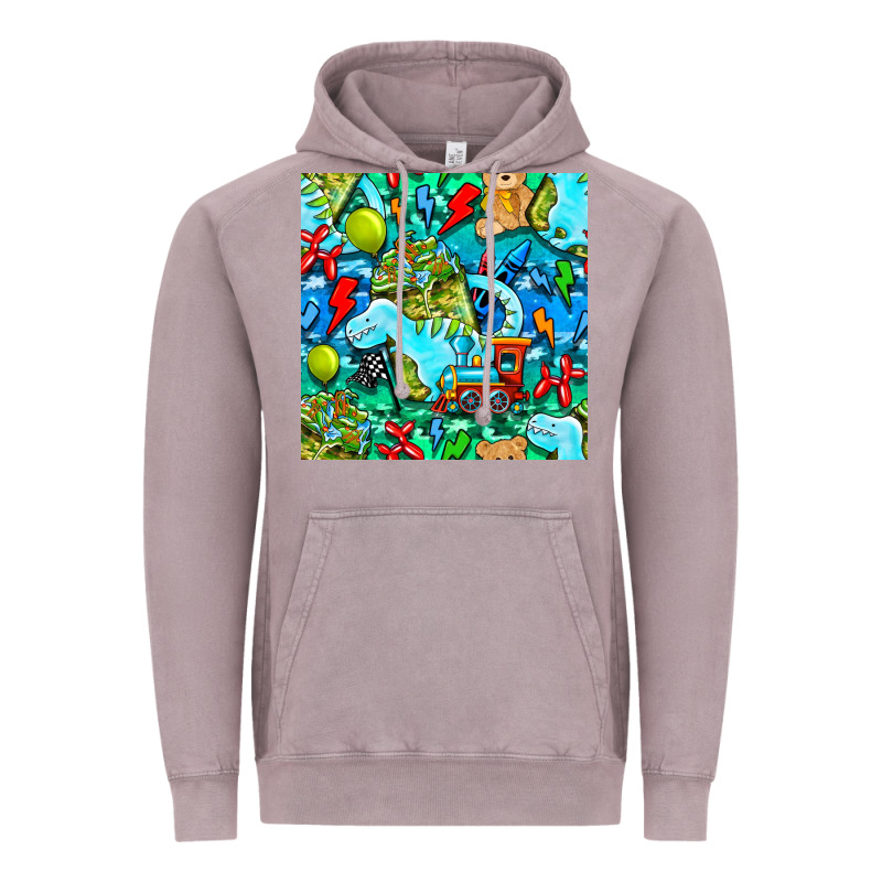 Boy Child Coffee Cup And Teddy Bear With Thunderbolts And Camouflage S Vintage Hoodie by BundleAndBundleShop | Teevron