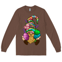 Chestnut Easter Holding Eggs Gnome Long Sleeve Tee - BundleAndBundleShop