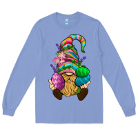 Colony Blue Easter Holding Eggs Gnome Long Sleeve Tee - BundleAndBundleShop
