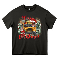 Asphalt merry christmas school bus Heavy Core Tee - texasbilliewilder