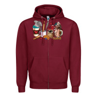 Burgundy bakery coffee cups Zipper Hoodie - AdoDesignShop