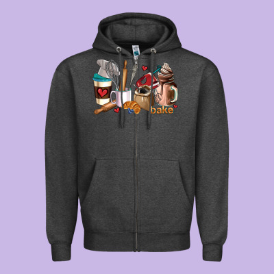 Bakery Coffee Cups Zipper Hoodie Designed By Adodesignshop